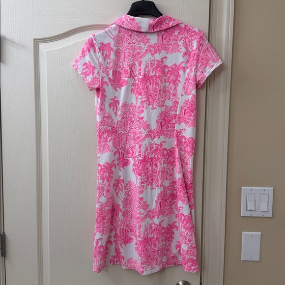Lilly Pulitzer Pink & White Polo Tee Dress with shorts - Picture 6 of 8